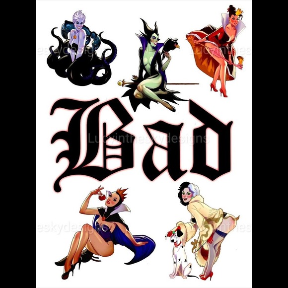 Disney Villain Pinup "Bad" Girl Sexy Wall Decor - Picture 2 of 5